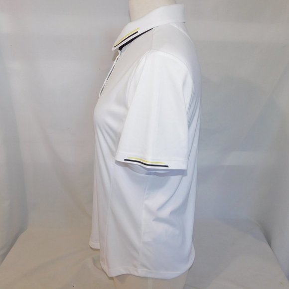 Greg Norman Play Dry  Womens M White with Yellow Black Detail Golf Polo Shirt - Picture 8 of 11